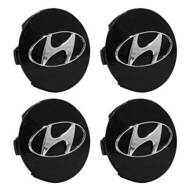 Imagem de Jogo Calotinha 56mm Centro de Roda KRMAI Hyundai Creta Preta - DCAPS
