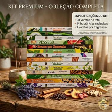Imagem de Kit Incenso 98 Varetas Natural Com 14 Fragâncias E Aromas - TazinhaMix