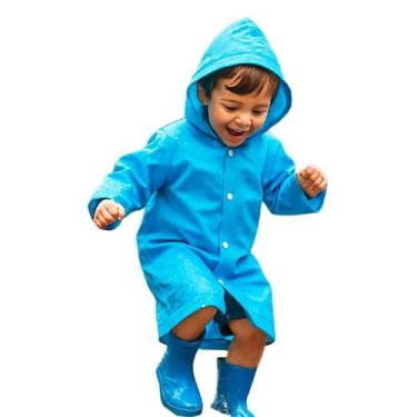 Imagem de Capa de Chuva Infantil Colorida Impermeável - Welezza, P, Azul