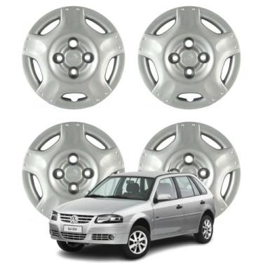 Imagem de Jogo Calota Aro 13 VW Gol G4 2011-2012 Cubo Alto Prata - Grid Calotas