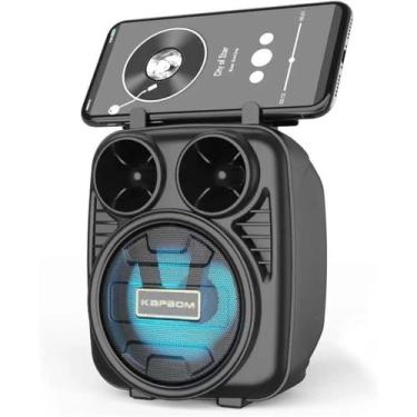 Imagem de Caixa de Som Portátil com Suporte para Celular - 4h de Bateria com LED