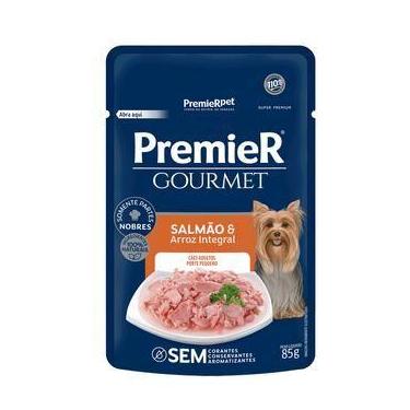 Imagem de Ração Úmida Premier Cachorros Adultos Gourmet Salmão e Arroz Integral 