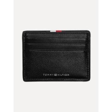 Imagem de Carteira Tommy Hilfiger Masculina Porta Cartão Couro Corporate CC Holder Preta-Masculino