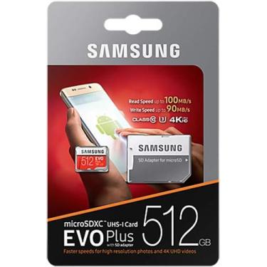 Imagem de Samsung EVO Plus Classe 10 Micro SDXC com adaptador, 512 GB Original