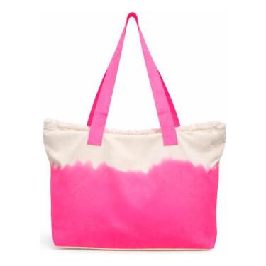 Imagem de Bolsa de Praia Feminina Summer Rosa com Zíper e Bolso Interno para Pis