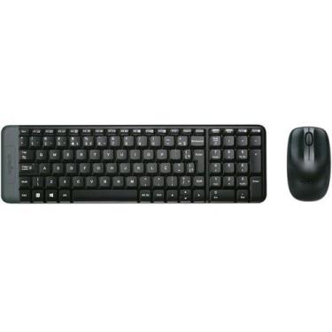 Imagem de Kit Teclado e Mouse Logitech MK220 Wireless ABNT2 Preto