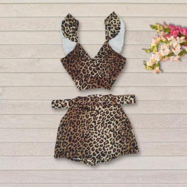 Imagem de Conjunto Feminino Estampado Short Cropped Babado 36 ao 40 0151 - Bellu