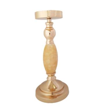 Imagem de Castiçal Metal Dourado e Madre Pérola - Carmella Presentes, 32cm