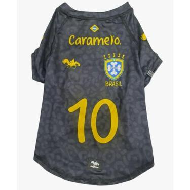Imagem de Roupa Brasil para Cachorro UV50+ DogNerd Brasil Preta Tamanho:6