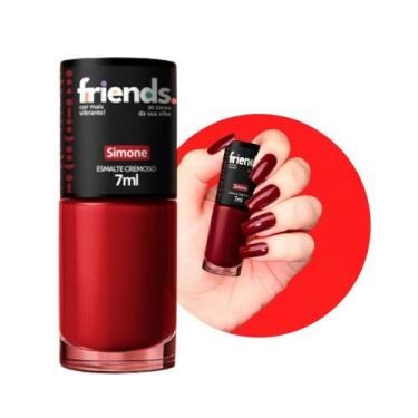 Imagem de Esmalte Cremoso Escolha a Cor Friends 7ml Colorido Vibrante, Vermelho 