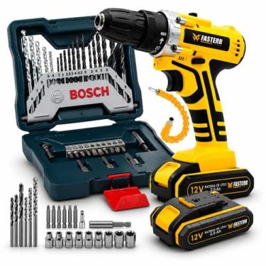 Imagem de Parafusadeira Furadeira 12V FST006 1 Bateria Com Kit Brocas Ponteiras 