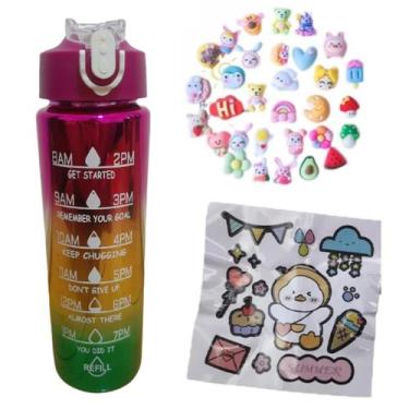 Imagem de Garrafa De Agua 900 Ml Academia Metalizada Motivacional - Garrafa moti