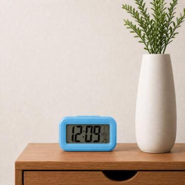 Imagem de Relógio De Mesa Digital Alarme Despertador Função Soneca Data Hora Ind