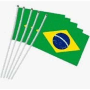 Imagem de Bandeira Do Brasil 32 X 40 Cm Pacote 10 Peças Copa Do Mundo - Brasil F