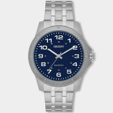 Imagem de Relógio Orient Analógico Solartech Pulseira Elos Masculino - Prata e A