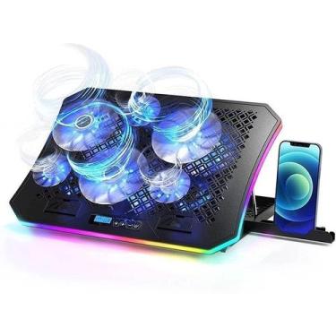 Imagem de Suporte Notebook Gamer Ergonomico 6 Fans Rgb Até 17 C/ Nf - keedi