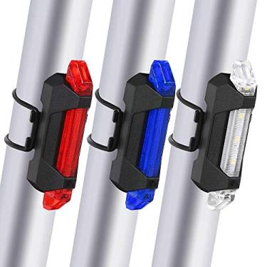 Imagem de Domary 3pcs Super Bright USB Reable Bike Lanterna Traseira de Bicicleta Ciclismo Traseira Lâmpada de luz de advertência de segurança