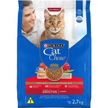 Imagem de Ração Nestlé Purina Cat Chow Adultos Defense Plus Carne - 2,7 Kg