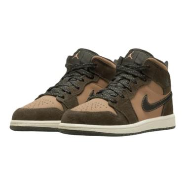 Imagem de Jordan 1 Mid Dark Chocolate Pre School Basketball Shoe DC7249-200 (DC7249-200, Numeric_1)