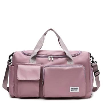 Imagem de JXGSGOGO Bolsa esportiva de viagem, bolsa esportiva para academia, bolsa de ombro para noite feminina, Rosa escuro,
