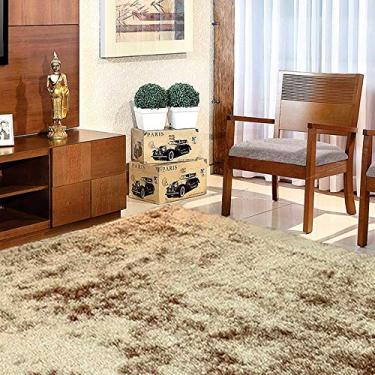 Imagem de Tapete Felpudo para Sala e Quarto Casa Dona 100x150cm Bege