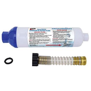 Imagem de Valterra Kit de filtro de água para trailer externo A01-1131VP AquaFRESH com conexões de mangueira e protetor de mangueira