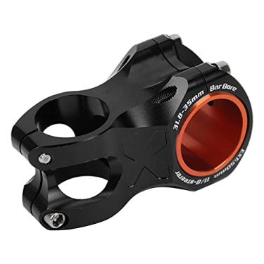 Imagem de RiToEasysports Haste de guidão de bicicleta de montanha de liga de alumínio vazada à prova de choque para guidão de 31,8/35 mm (preto)