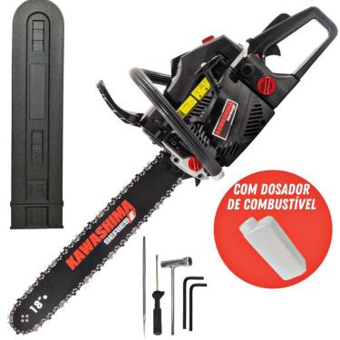 Imagem de Motosserra À Combustão Kawashima KCS 580-E 54cc 2 Tempos Com Sistema de Lubrificação da Corrente de 72 Elos Para Uso Em Chácaras