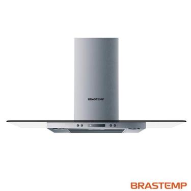 Imagem de Coifa de Parede Brastemp 90 cm com 03 Velocidades + Turbo, Display em LED, Timer, em Vidro Plano e Inox - BAP90AR