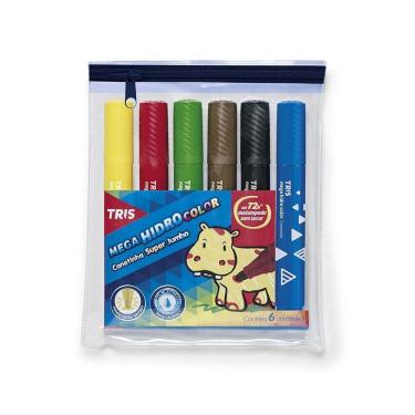 Imagem de Caneta Hidrocor Tris Mega Color Super Jumbo 6 Cores 603247