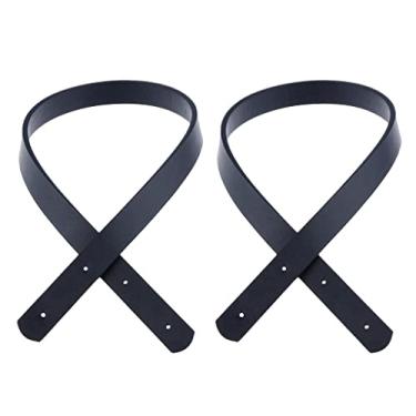 Imagem de 2 peças artesanal azul marinho alça de ombro de substituição alça alça alça DIY alça de bolsa com rebite, Azul marino, as described