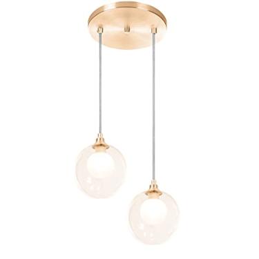 Imagem de Lustres Pendentes Duplo New Cobre Harmony Bolinha Ambar