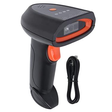 Imagem de Scanner de código de barras sem fio, portátil AI Voice 1D 2D Scanner de código de barras com receptor, leitura de código de barras 360°, IP54 impermeável, resistente a quedas, indicadores de LED, para loja, supermercado, armazém