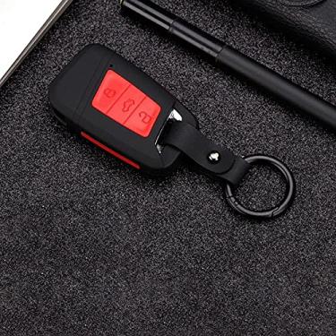 Imagem de CSHU Capa de silicone para chave do carro Capa de chaveiro com anel de bolsa, adequado para Skoda Octavia A5 A7 Kodiaq Rapid Yeti para Vw Passat B8 Skoda Superb A7 2017 2018 2019, C preto
