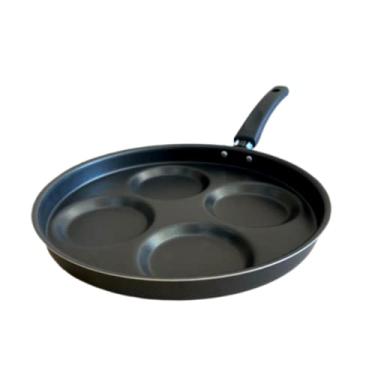 Imagem de Frigideira 4 Ovos/hamburgueres Preta Antiaderente Não Gruda