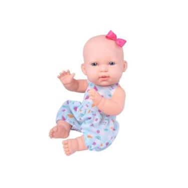 Imagem de Boneca Bebê Luisa Sem Cabelo Com Chupeta Lacinho E Vestido - Cotiplas