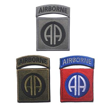 Imagem de Patch de ostra 6 peças US Army 82nd AA D82 Airborne Division Tactical Patch (vermelho/verde/cinza)