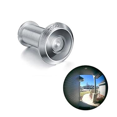 Imagem de TOGU TG1612-3016NG-AB Visor de porta de latão com certificação UL de 220 graus para portas de 1-3/8" a 2-1/6", acabamento em bronze antigo, Tradicional, Deluxe, Satin Chrome