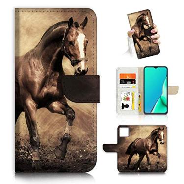 Imagem de para iPhone 12 Pro Max, capa de telefone carteira projetada com flip, A8363 cavalo marrom