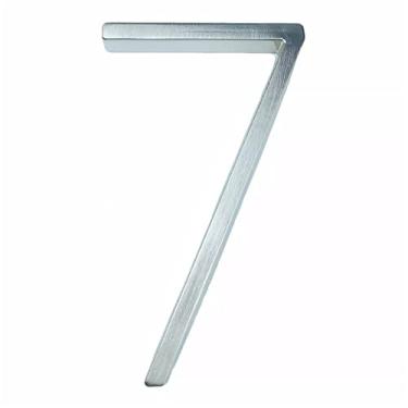 Imagem de 3D Flutuante Placa Casa Números 127mm Prata Número Letras Alfabeto Sinal 0-9 Sinalização Exterior para Placas Porta Endereço Rua Ao Ar Livre Caixa Correio, Liga Metal Zinco Galvanizado (7)