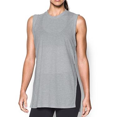 Imagem de Regata feminina Under Armour Breathe Túnica Cinza Verdadeiro Cinza/Tonal Regata