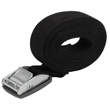 Imagem de Suporte para caiaque com 2,5 cm de largura, engate rápido, alça de teto preta para carro, de comprimento, com fivela