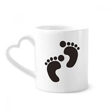 Imagem de Black Footprint Simple Outline Protect Animal Mug Coffee Ceramic Drinkware Glass Heart Cup