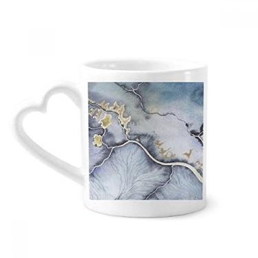 Imagem de Caneca de aquarela com sombreamento abstrato de tinta café cerâmica copo de coração de vidro