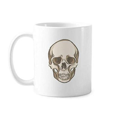 Imagem de Caneca de cerâmica com ilustração de caveira humana, xícara de porcelana de café