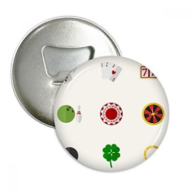 Imagem de Ilustração de pequeno elemento de cassino, abridor de garrafas, ímã de geladeira, emblema multifuncional