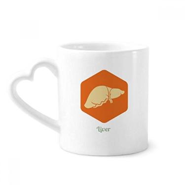 Imagem de Corpo órgãos fígado laranja caneca café cerâmica copo de coração de vidro