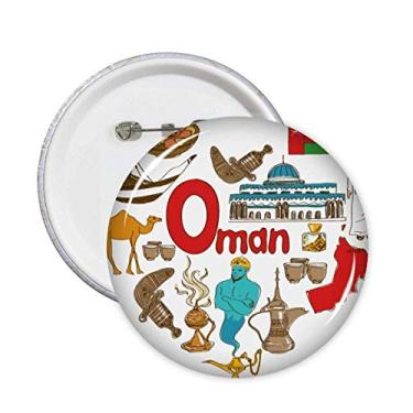 Imagem de Broche de bandeira nacional de Omã amor coração landscap broches emblema acessório decoração 5 peças