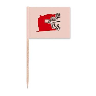 Imagem de China Red Leader Education Palito de Dente Bandeiras Marcador Topper Decoração de Festa