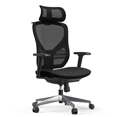 Imagem de Cadeira de escritório ergonômica, cadeiras de reunião executiva de malha respirável, cadeira de chefe de conforto sedentário com apoio de braço 3D, apoio lombar de apoio de cabeça /1448 (Color : Spon